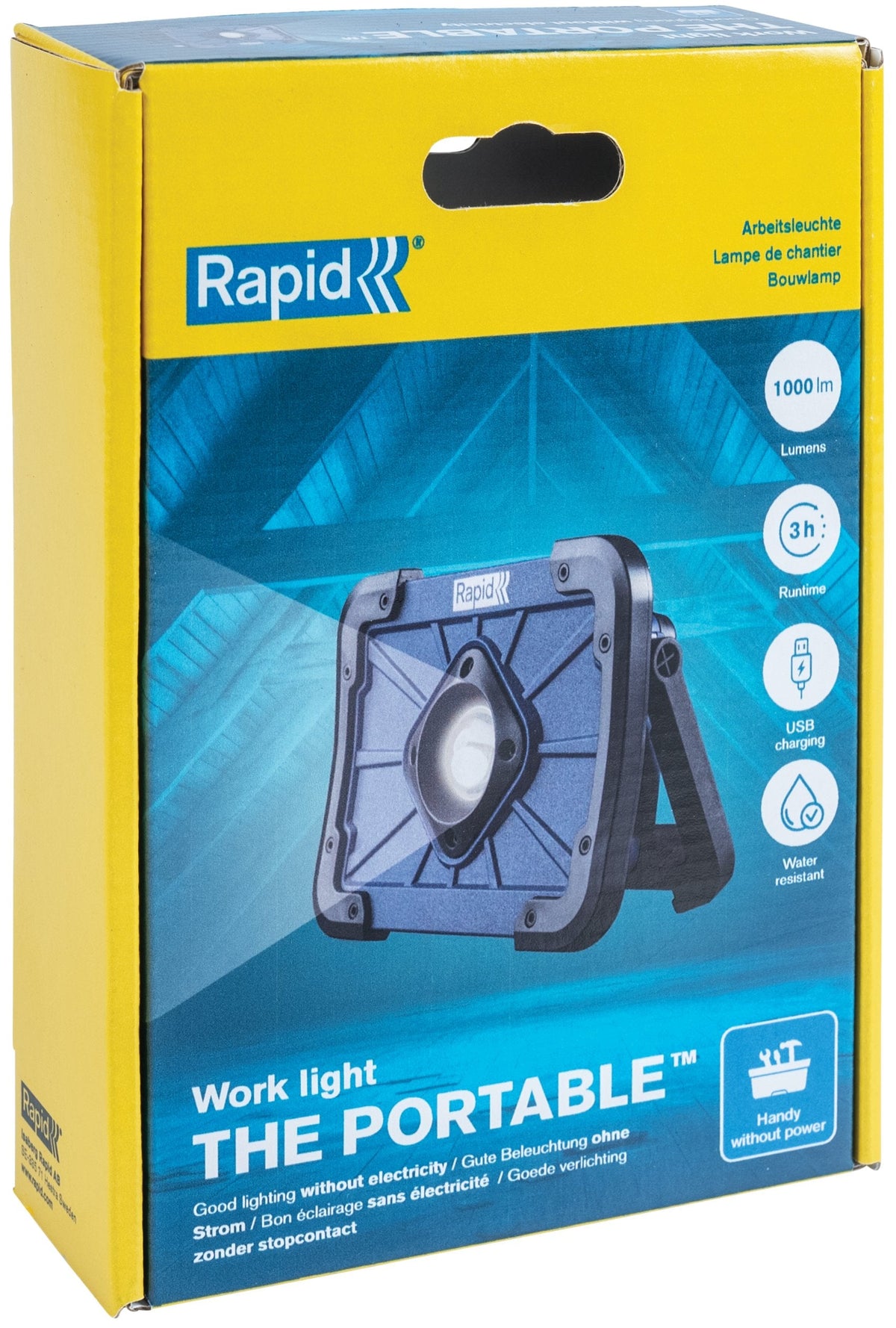 Rapid Work Light The Portable Blue 1000lm Ip65 Rechargeable Usb-C