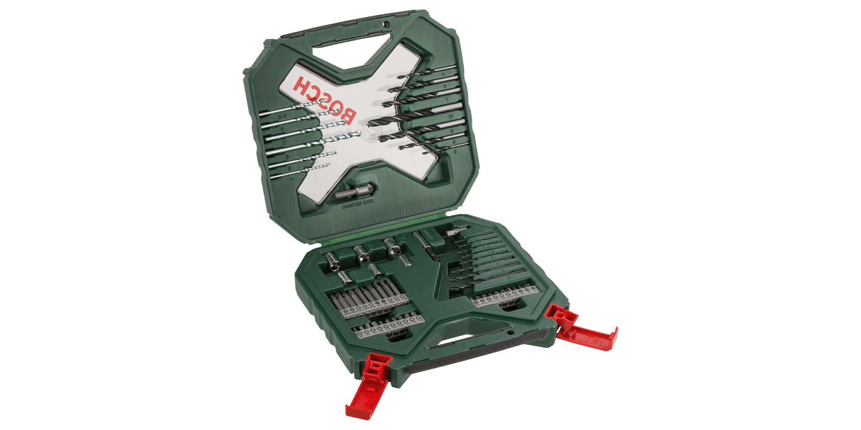 Bosch Diy & Garden Juego De Taladros Y Destornilladores X-Line, 60 Piezas, Juego De Brocas Y Brocas Verde 2607010611