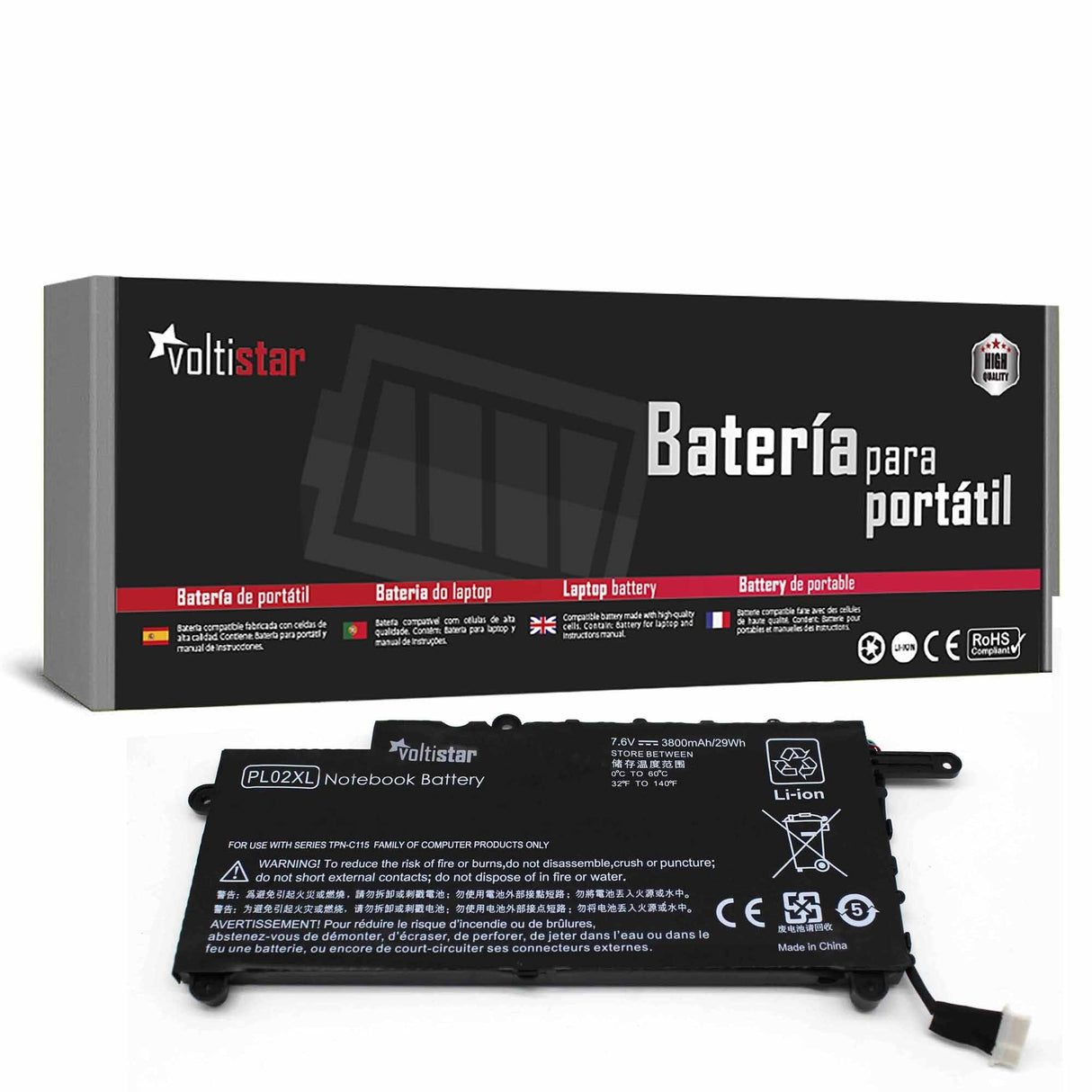 Batería Para Portátil Hp Pavilion 11-N000snx 11-N010dx Pl02xl Hstnn-Lb6b
