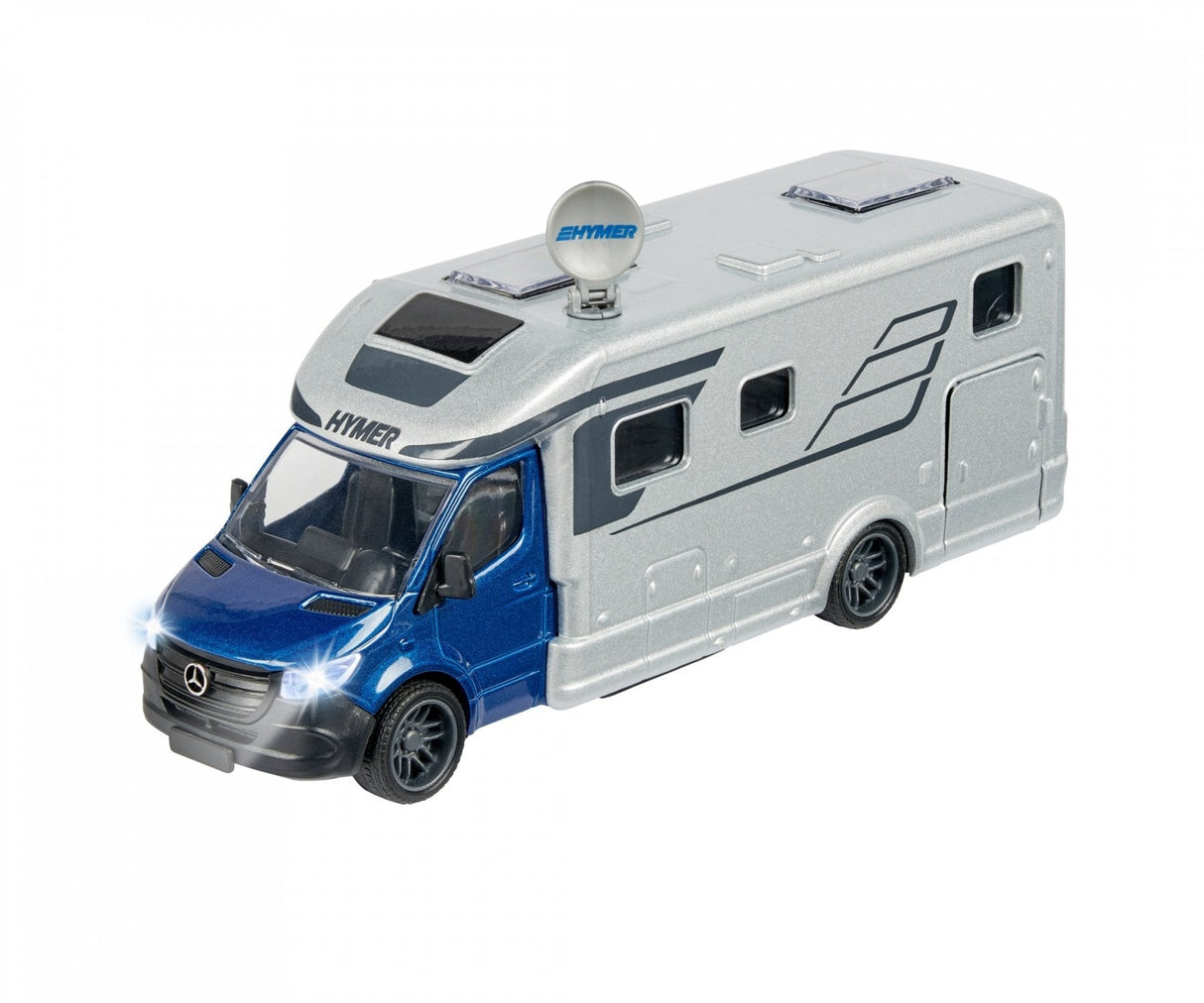 Vehículo De Juguete Majorette Hymer Clase B Camper Plateado/Azul