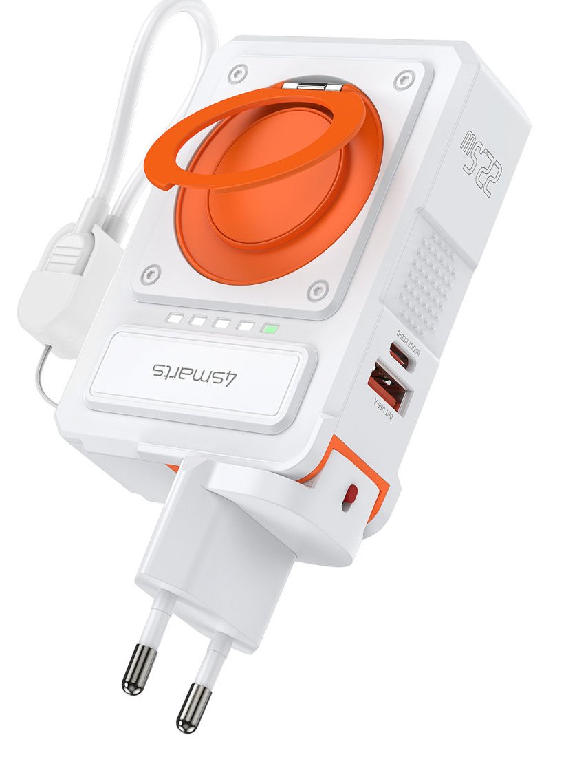 EAN 4252011910830 - 4smarts 541384 batería externa Polímero de litio 10000 mAh Cargador inalámbrico Naranja, Blanco imagen 5