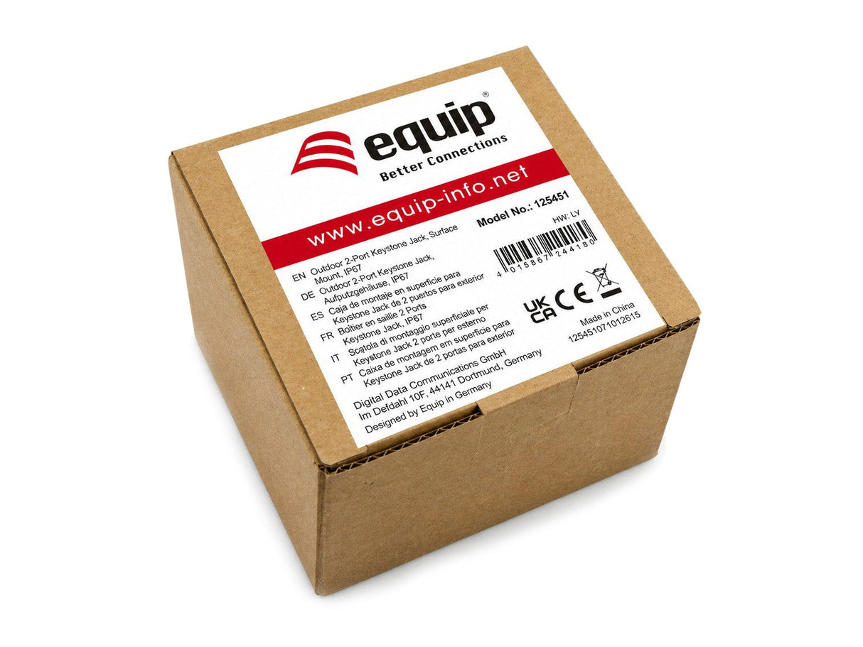 Equip Aufputzdose 2-Port Keymone Ungeschirmt Outdoor Gris