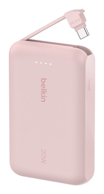 Powerbank Belkin Bpb021hqpk Boost Charge 10,000 Mah Charge Con Cable Integrado Usb-C 20w  Rosa