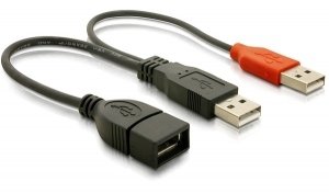 Cable Delock Y-Distribution 2x Usb 2.0 To Usb 0,2m Black