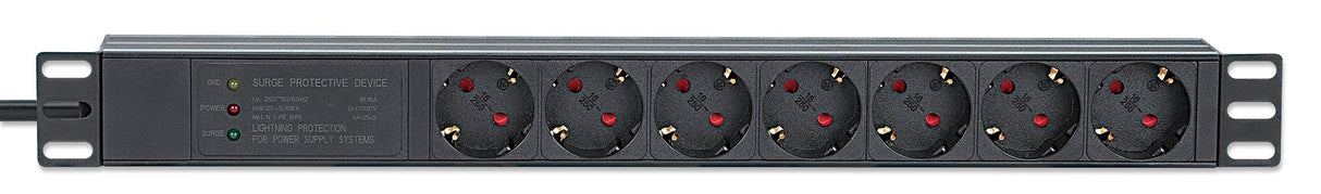 EAN 0766623715140 - Intellinet 715140 unidad de distribución de energía (PDU) 7 salidas AC 1U Negro imagen 3