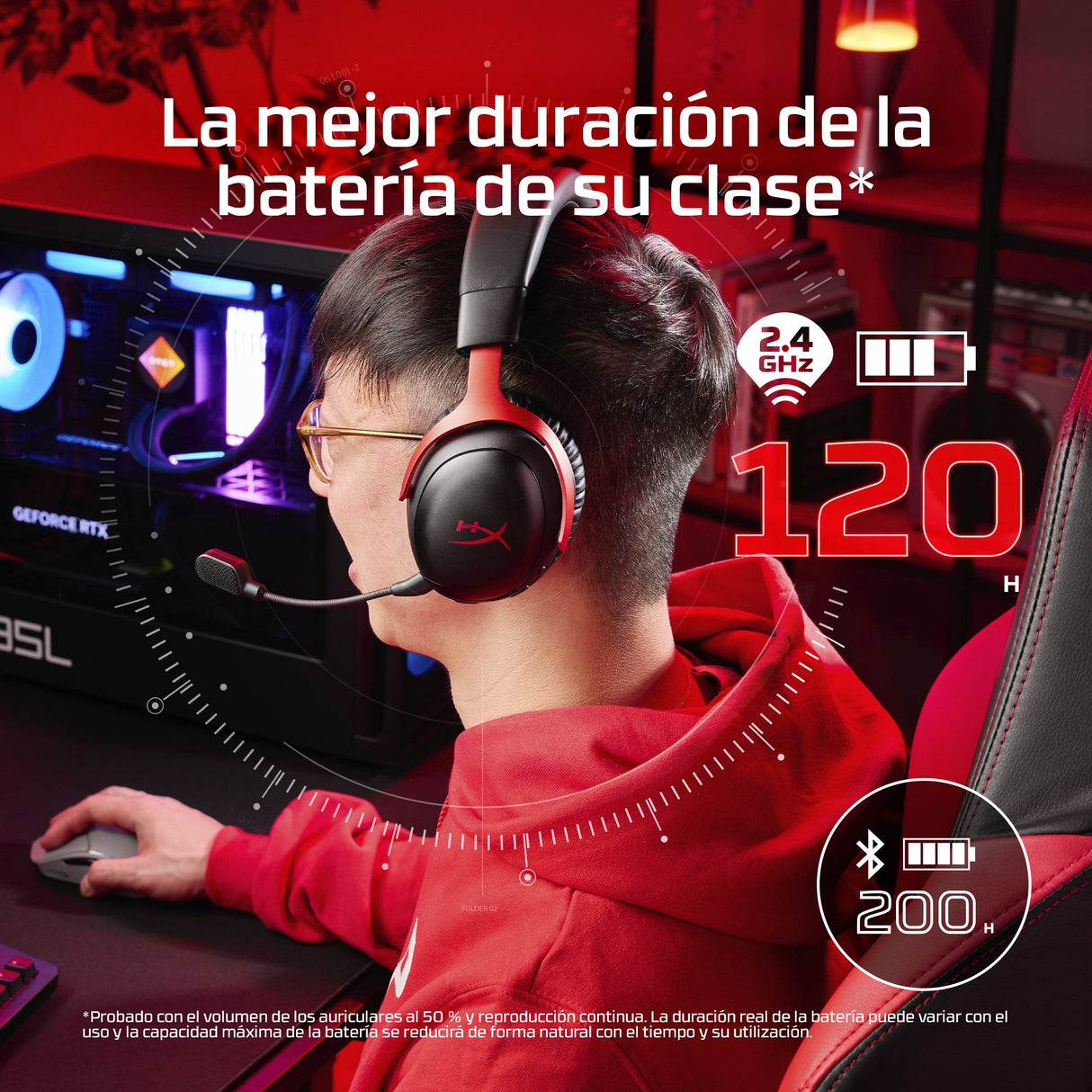 EAN 0198415435569 - HyperX Cloud III S Wireless Black-Red Gaming Headset Inalámbrico Diadema Juego Bluetooth imagen 6