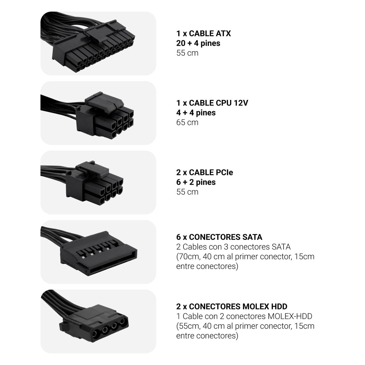 EAN 8436556143021 - CoolBox Powerline III 750 unidad de fuente de alimentación 20+4 pin ATX Negro imagen 3