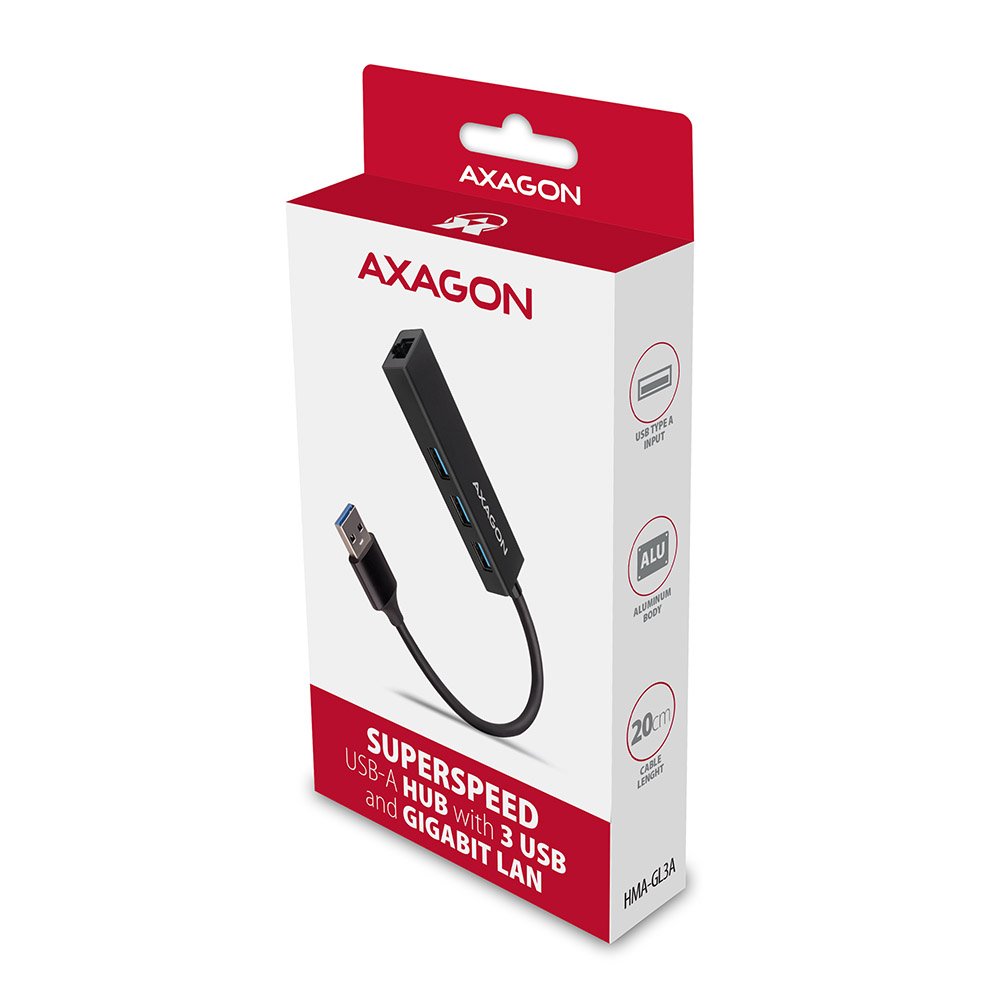 EAN 8595247905598 - Axagon HMA-GL3A Multiport-Hub USB 3.0 Typ A Gbit-LAN 3x USB-A microSD Alámbrico USB 3.2 Gen 1 (3.1 Gen 1) imagen 7