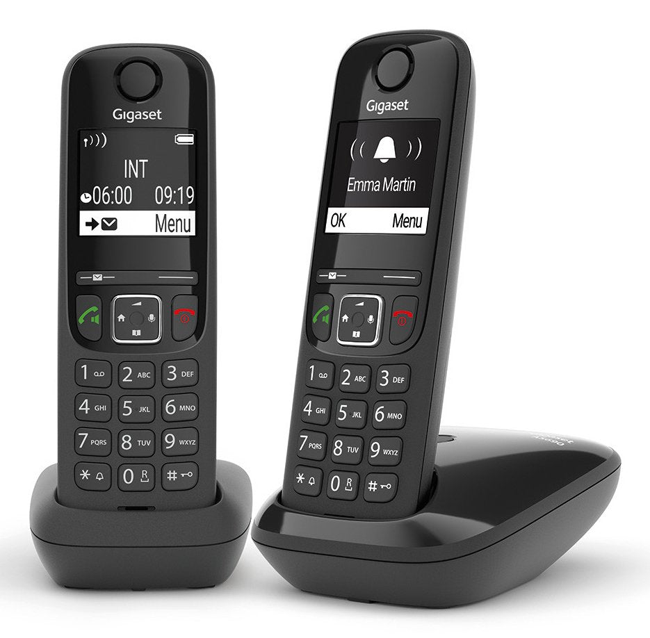 EAN 4250366854953 - Gigaset AS690 Duo Teléfono DECT/analógico Identificador de llamadas Negro imagen 1