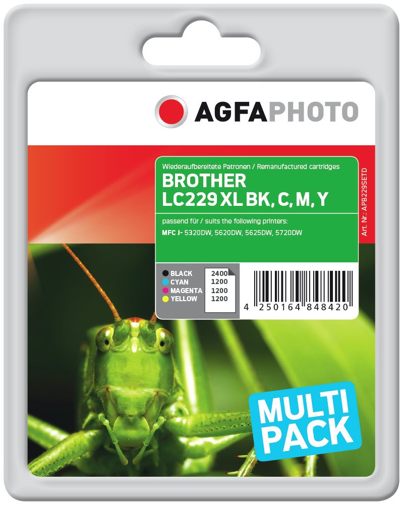 Agfaphoto Apb229setd Cartucho De Tinta Negro, Cian, Magenta, Amarillo