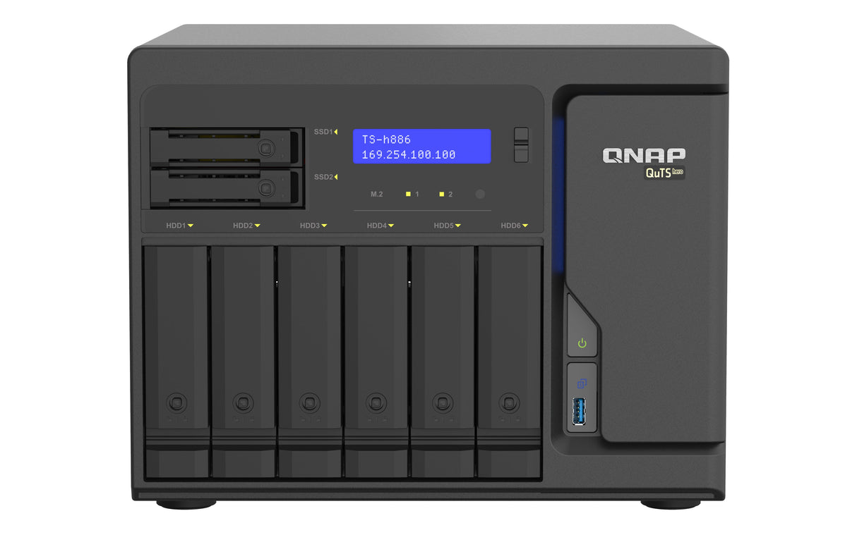 EAN 4711103083246 - QNAP TS-h886 NAS Torre Intel® Xeon® D D-1602 8 GB DDR4 0 TB QuTS hero Negro imagen 1