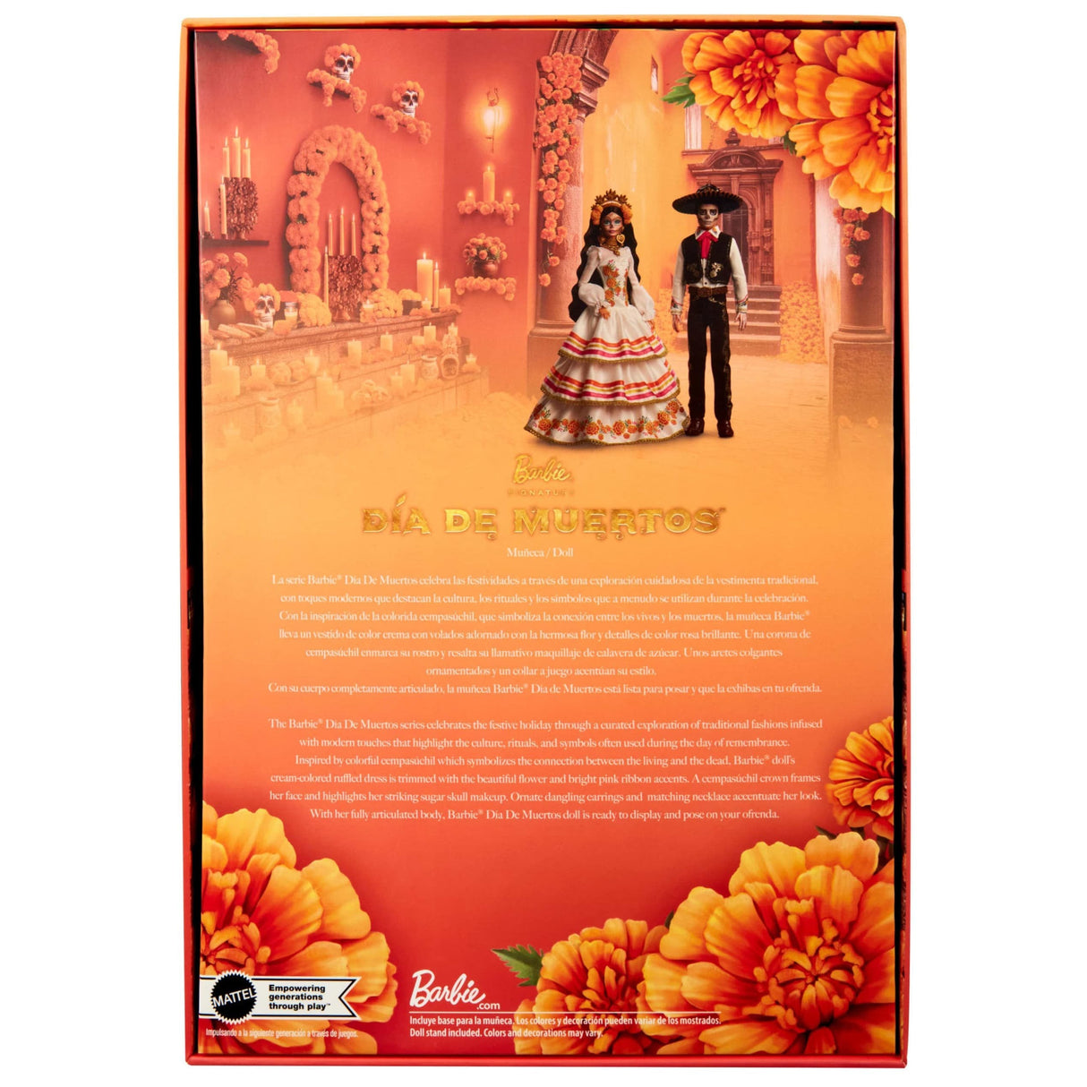 Muñeca Barbie Signature Dia De Muertos 2025 Con Vestido Color Crema Con Volantes Jbj05