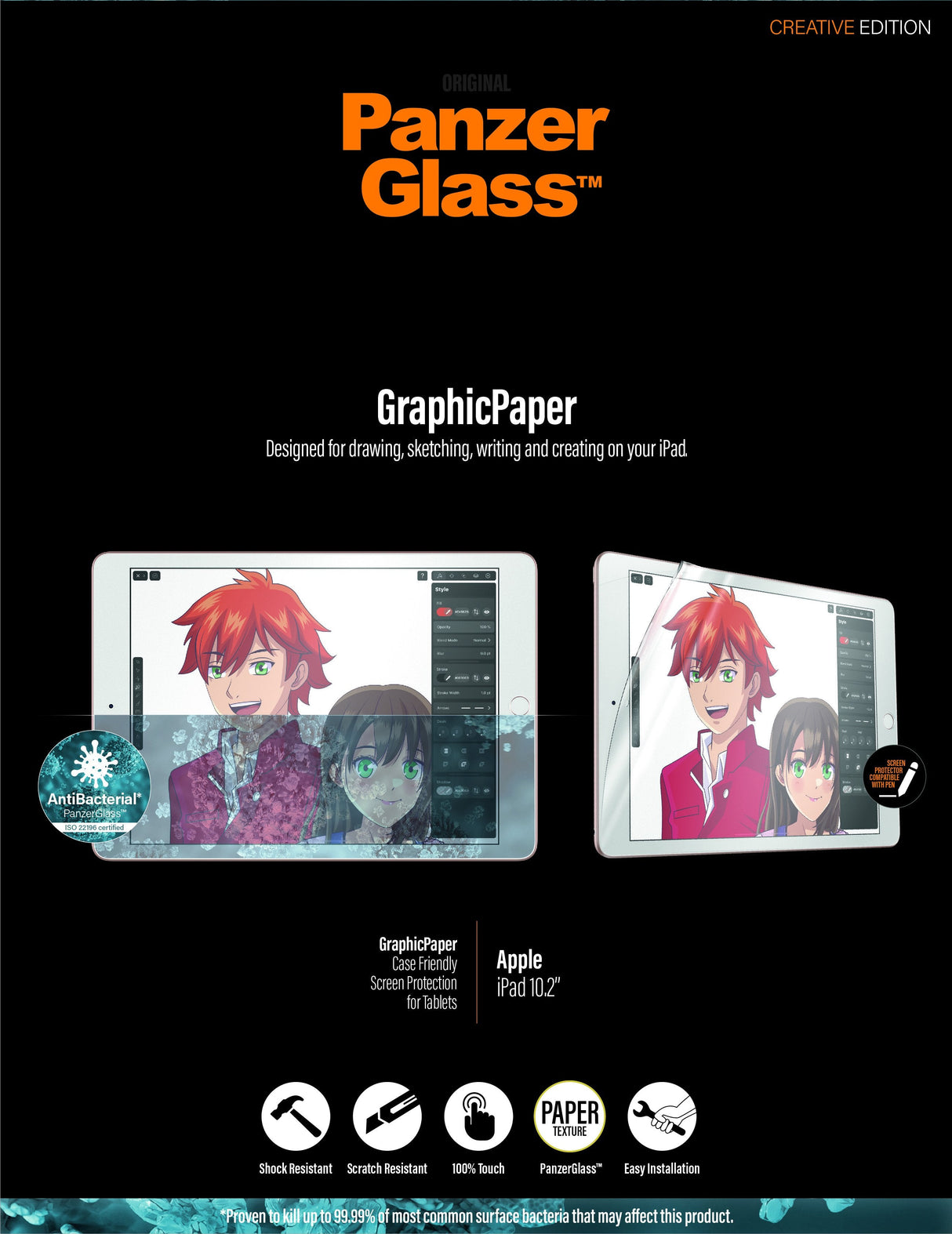 Panzerglass Apple Ipad 10.2 '' Papel Gráfico Ab Compatible Con Carcasas