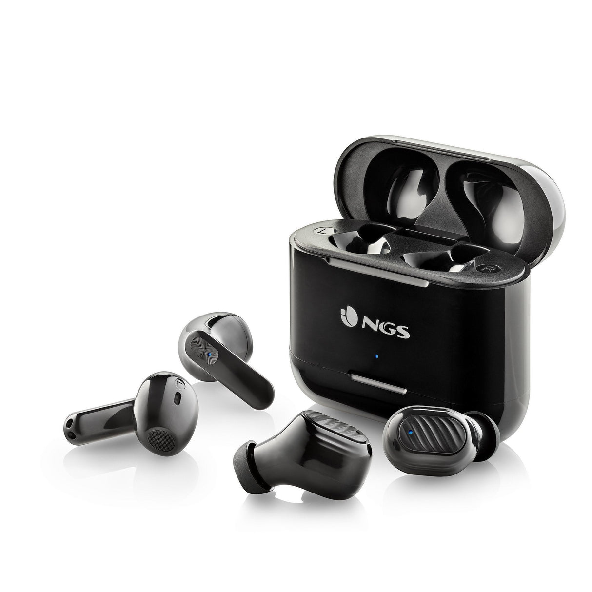Auriculares Bluetooth Ngs Ártica Duo Con Estuche De Carga Autonomía 5h Negros