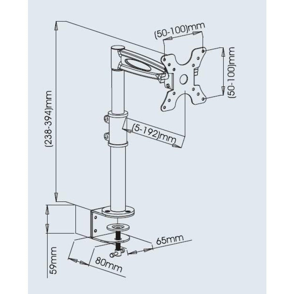 EAN 8057685301184 - Techly ICA-LCD 501BK soporte para monitor 68,6 cm (27") Escritorio Negro imagen 3