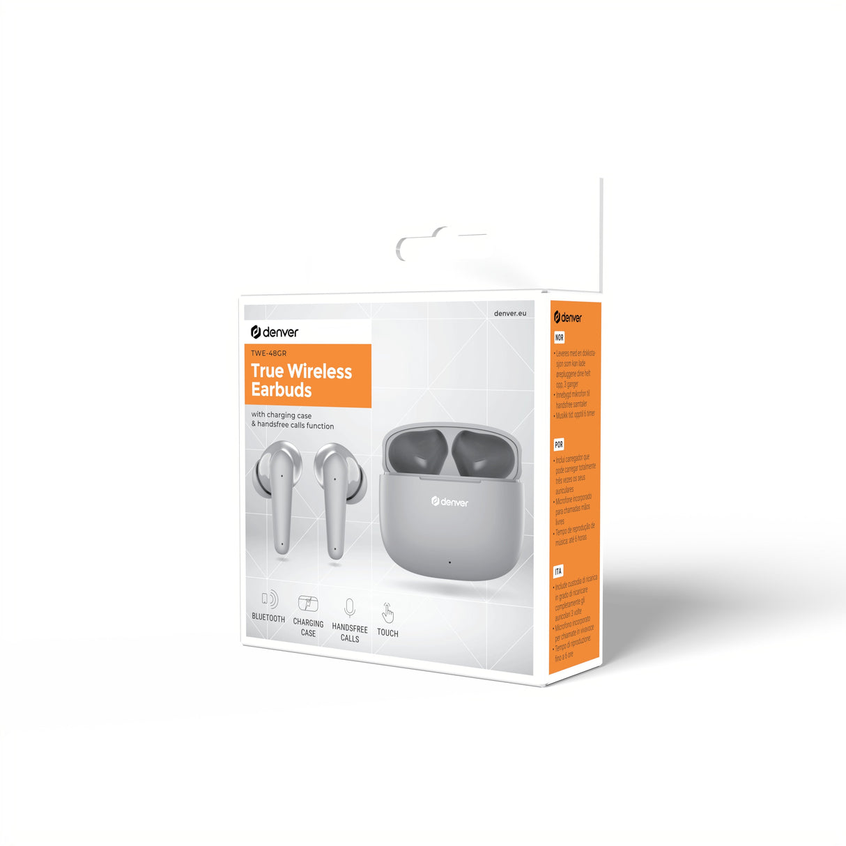 Auriculares Denver Twe 48gr Inalambrico Gris