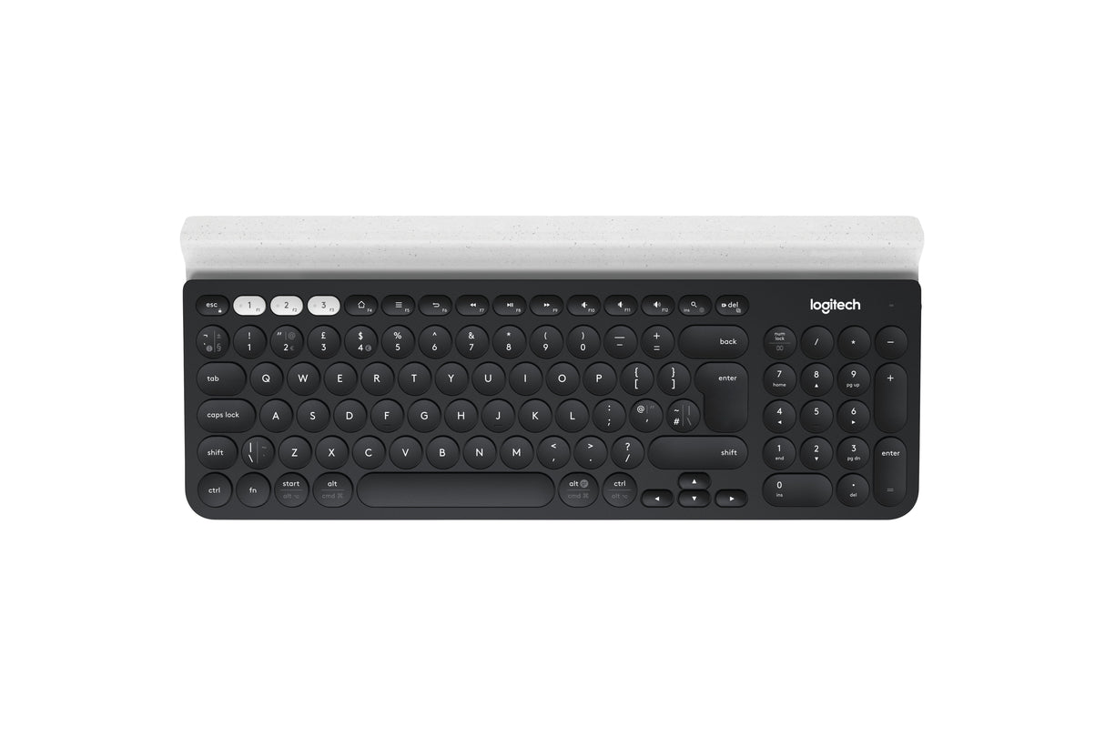 Teclado Suizo Logitech K780 Multi-Device Wireless Rf Wireless + Bluetooth Qwertz Gris, Blanco