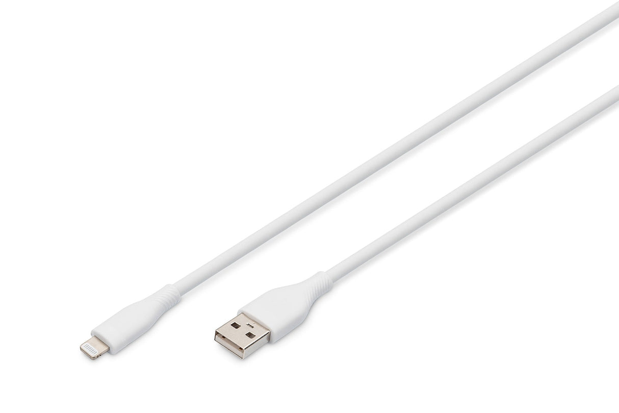 Digitus Cable De Conexión Lightning De Silicona, Usb-A - Lightning 0,5 M, Blanco