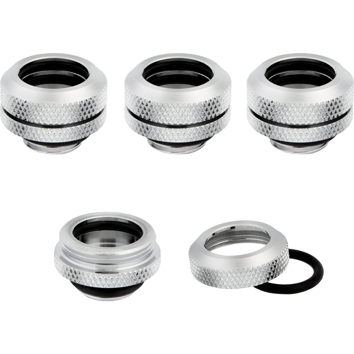Corsair Conector 14 Mm Hydro X Series Xf Rígido Pack 4 Unidades Cromo