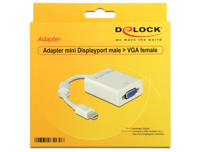 Delock Adaptador Mini Displayport 1.2 Macho > Vga Hembra Passiv Blanco