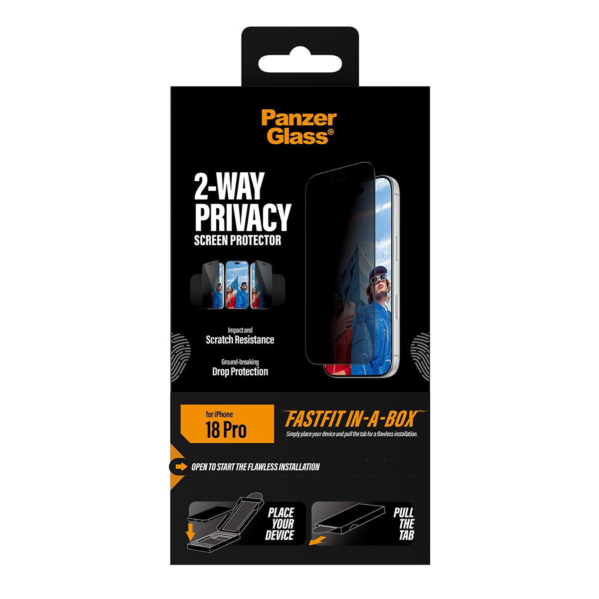 Panzerglass 2-Way Privacy 17/18 Pro Ultra Wide Fastfit In A Box
