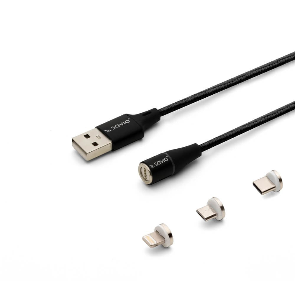 Savio Cl-152 Usb Cable 1 M Usb 2.0 Usb C Micro Usb A/Lightning Black