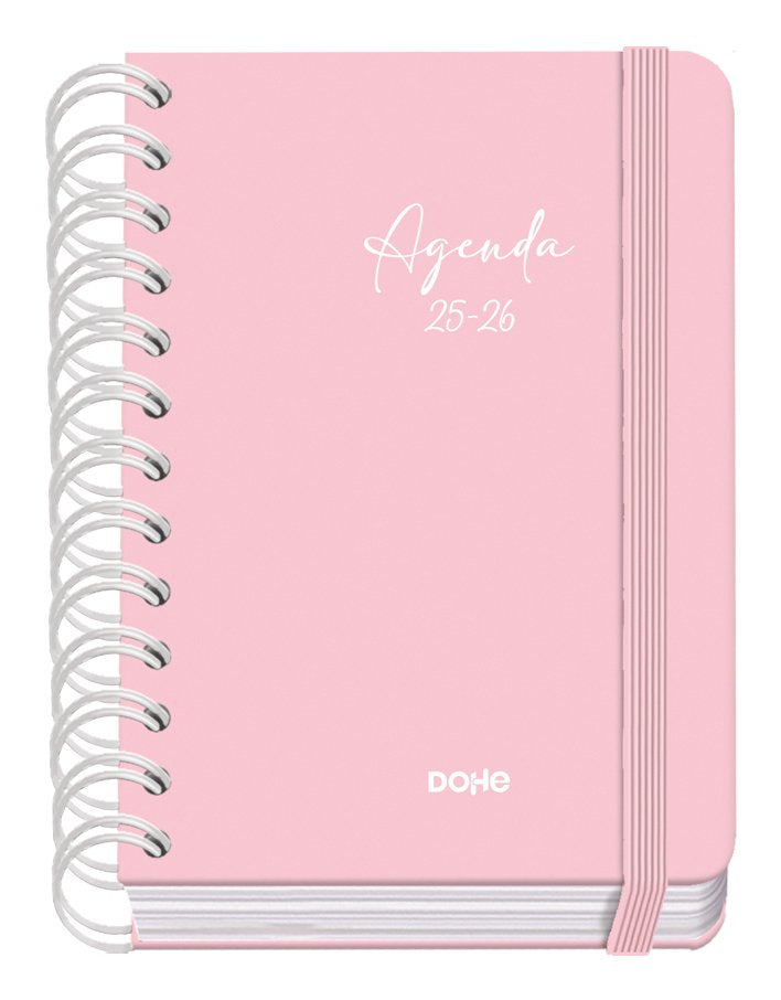 Dohe Agenda Escolar Serenity Wire´O A6 Espiral Doble Dp Tapa Dura Rosa 2025-2026