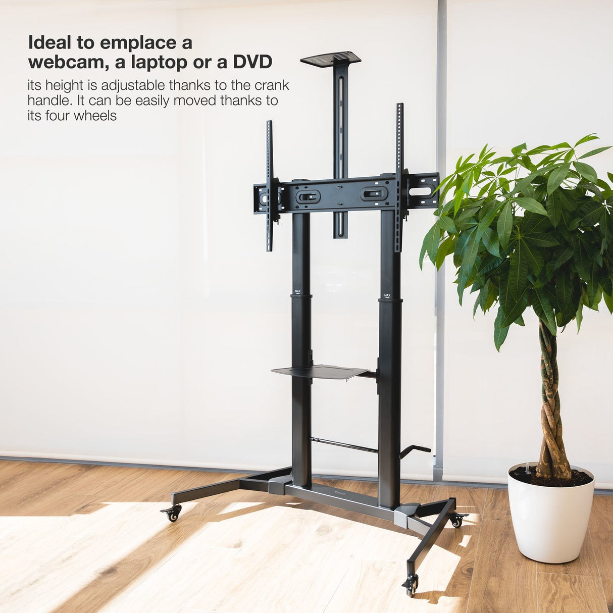 Tooq Soporte Suelo Ruedas Regulable 60-100 - Negro