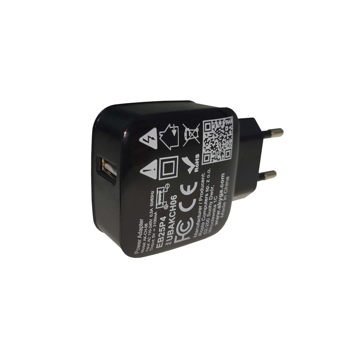 Cargador Akyga Ak-Ch-06 Usb 240v 2.1a 1xusb Black