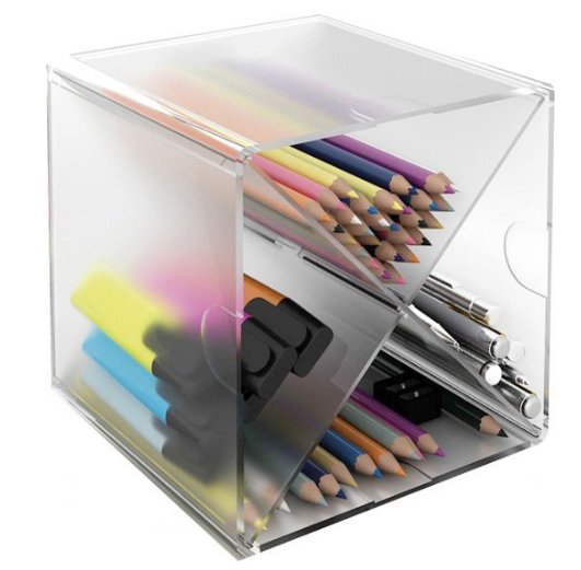 Archivo 2000 Organizador Archicubo Divisor En Aspa 4 Compartimentos 150x150x150 Mm Cristal Transparente