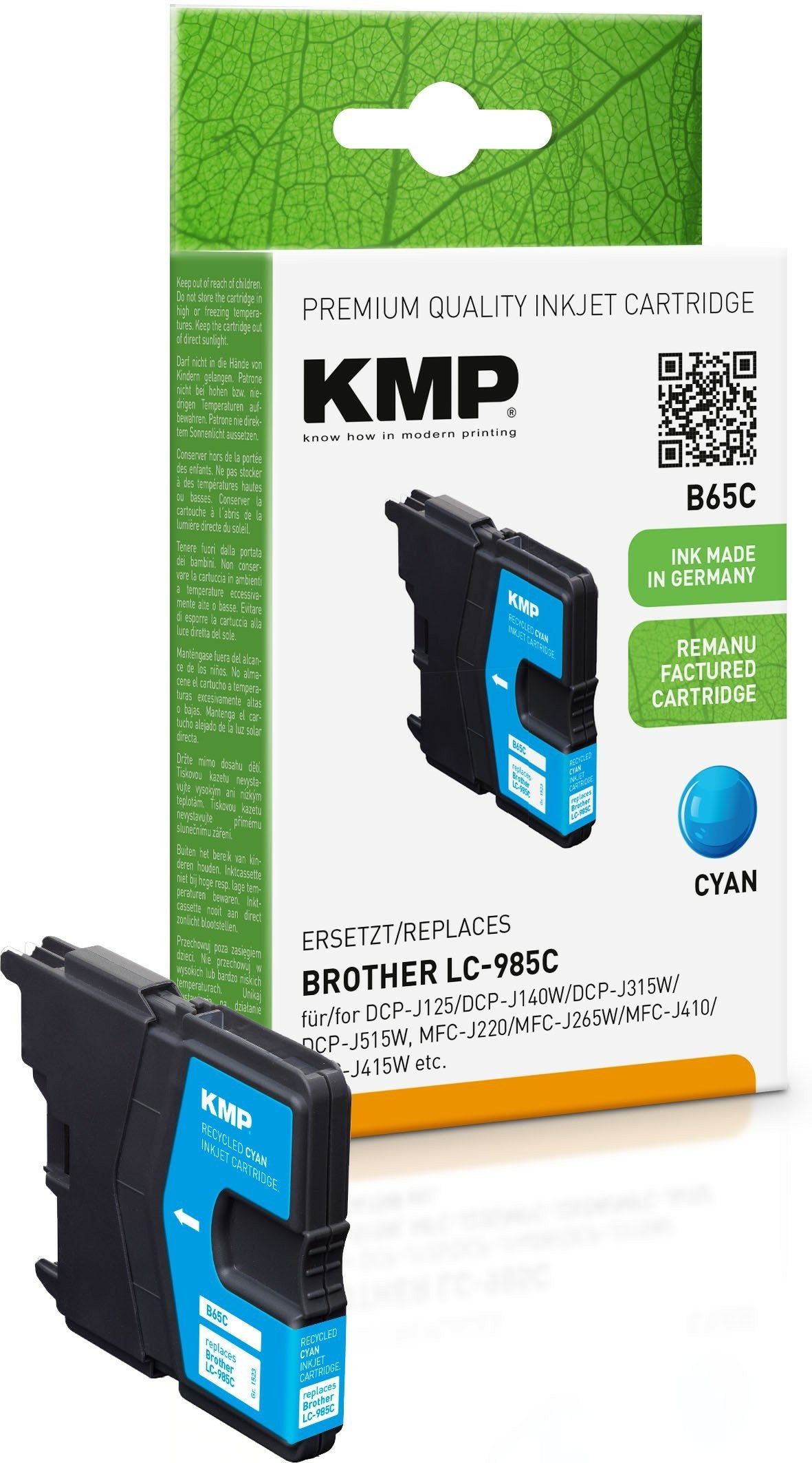 Kmp Cartucho Brother Lc-985c 260 S. Cyan Remanufactured