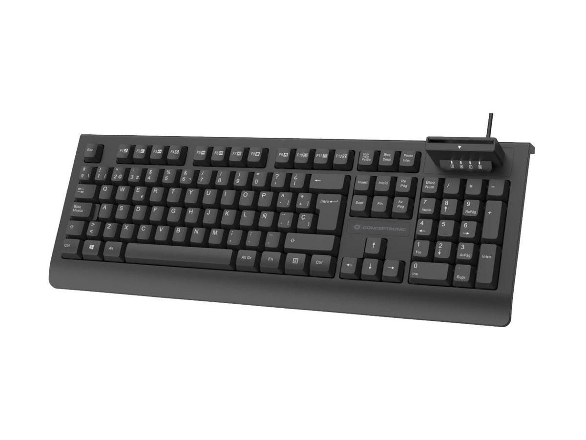 Teclado Conceptronic Kayne01es V2 Con Lector Dnie Compatible Con Dni 3.0 Y Tarjeta Sanitaria