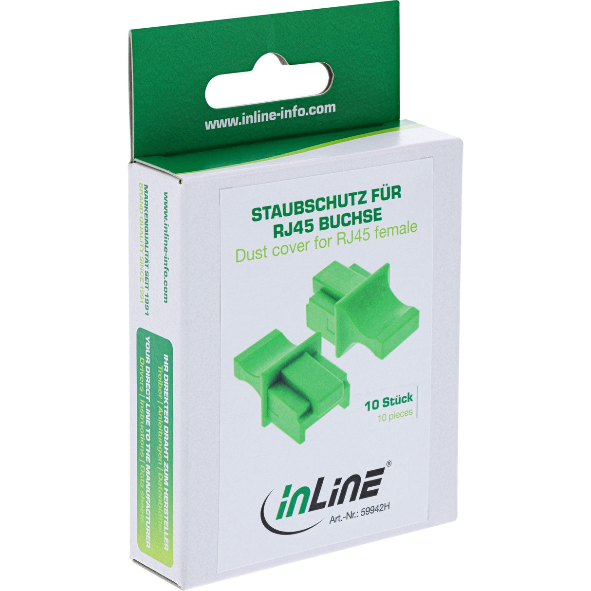 Inline Dust Cover Para Tomas Rj45 Verde 10 Uds.