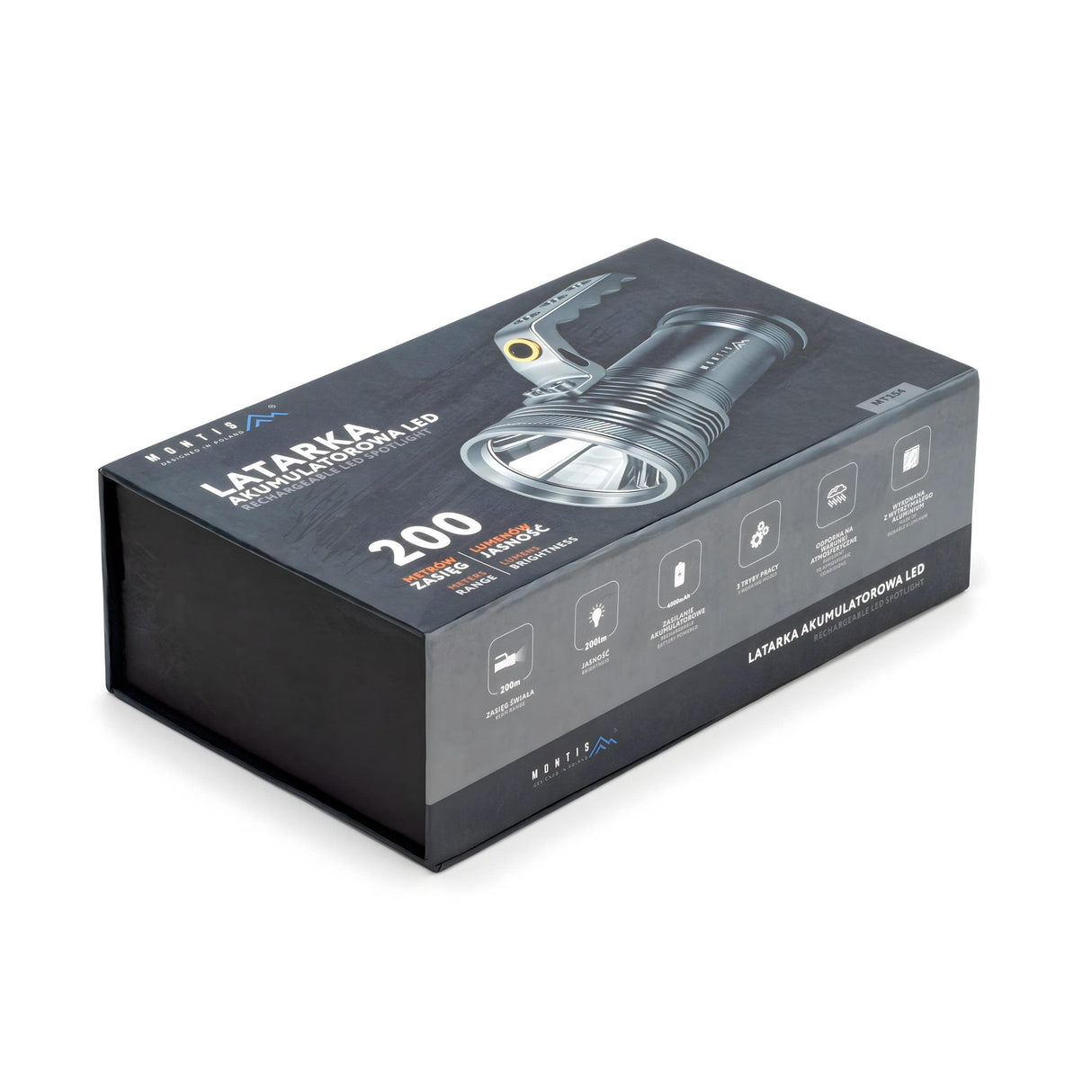 Montis Aluminiowa Reczna Latarka Akumulatorowa Led Mt154 Gris Linterna De Mano