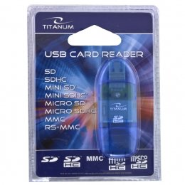 Lector De Tarjetas Externo Titanum Ta101b Azul Usb 2.0