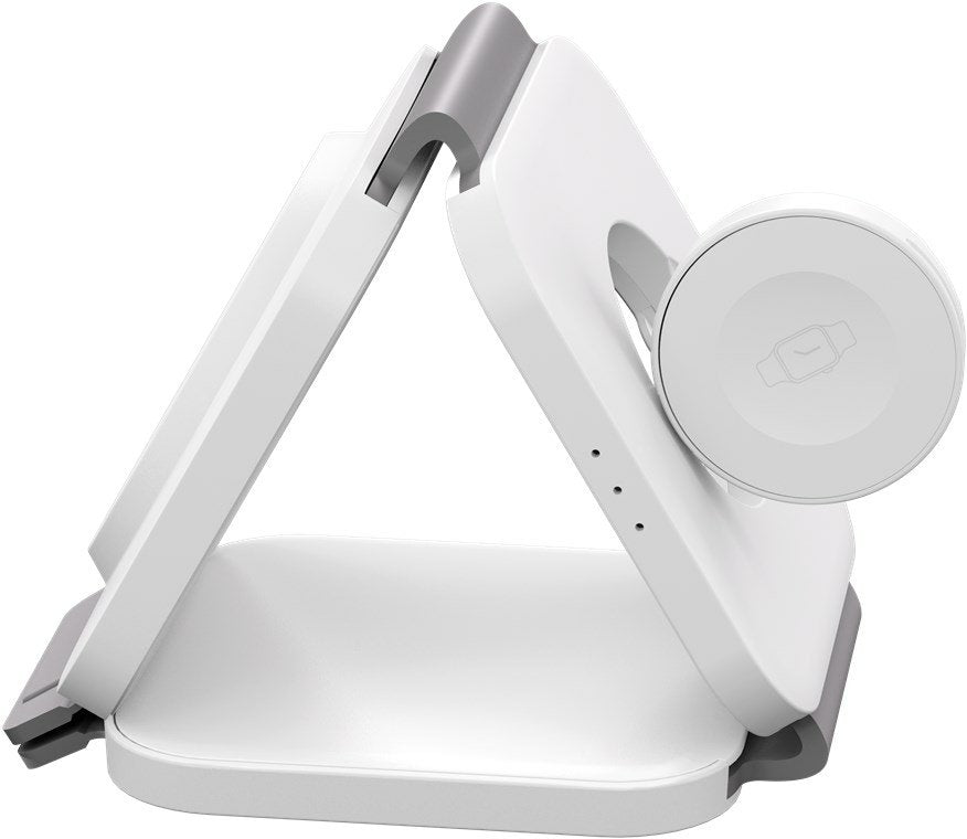Cargador Inalámbrico Plegable 3 En 1, 15 W Blanco Goobay