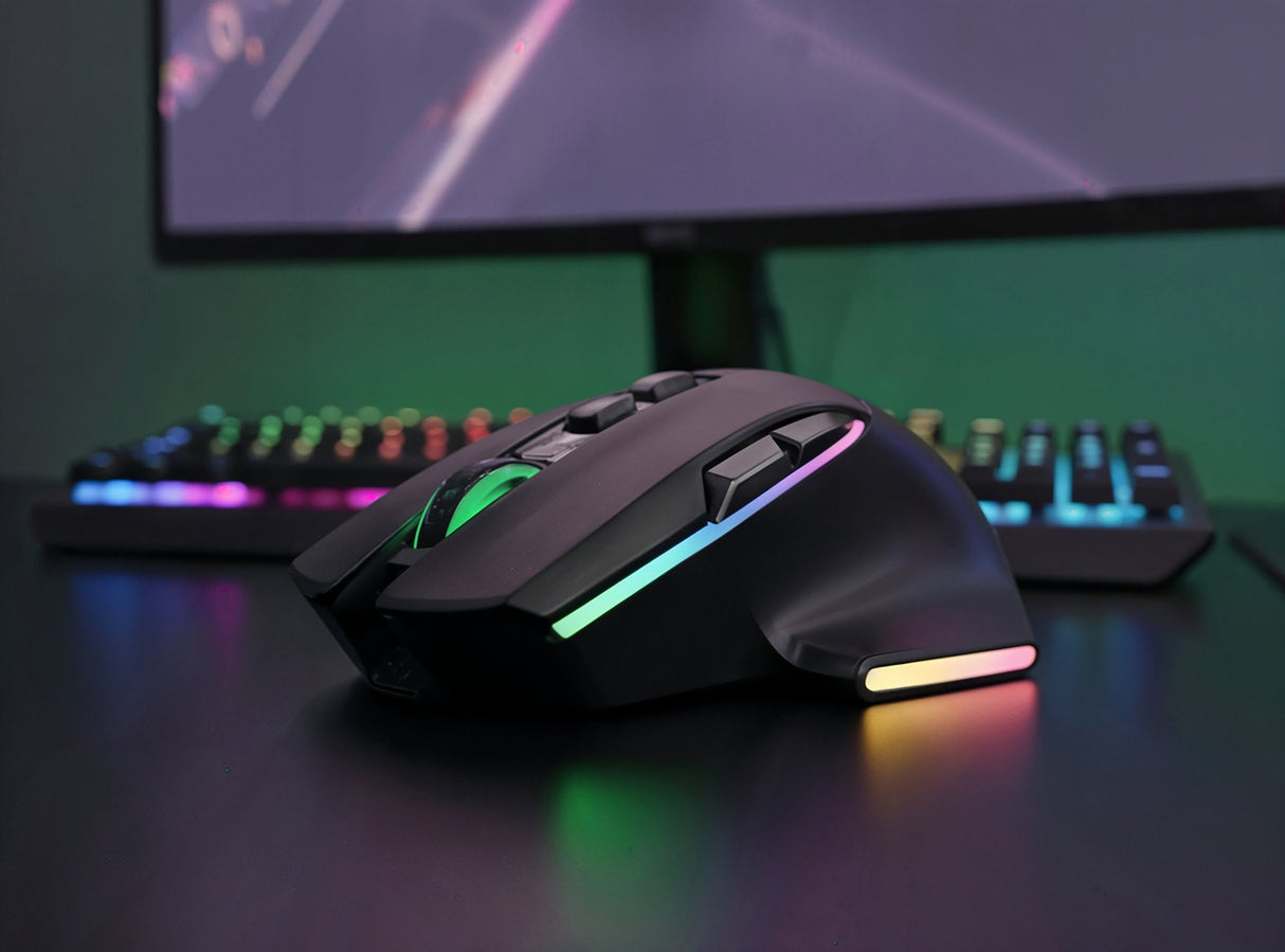 Mouse Mars Gaming Wireless Y Bluetooth Mmw-Vector Tri-Mode 2.4g Ghz Bt 5.4 Usb-C 7 Botones 12000 Dpi
