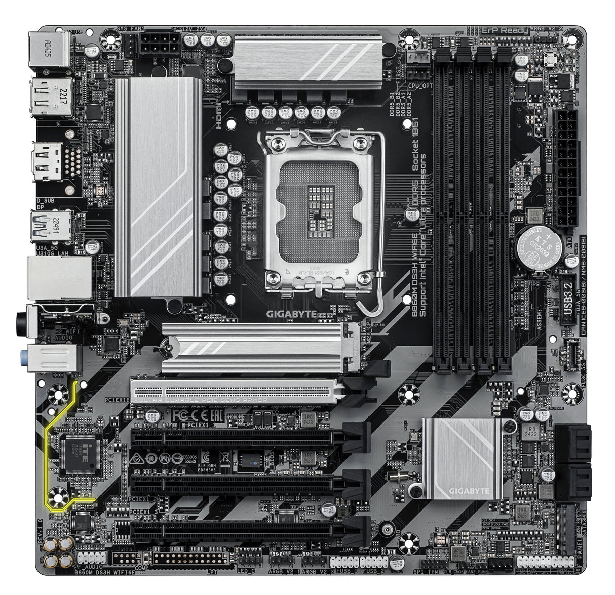 EAN 4719331866815 - GIGABYTE B860M DS3H WIFI6E placa base Intel B860 LGA 1851 (Socket V1) micro ATX imagen 2