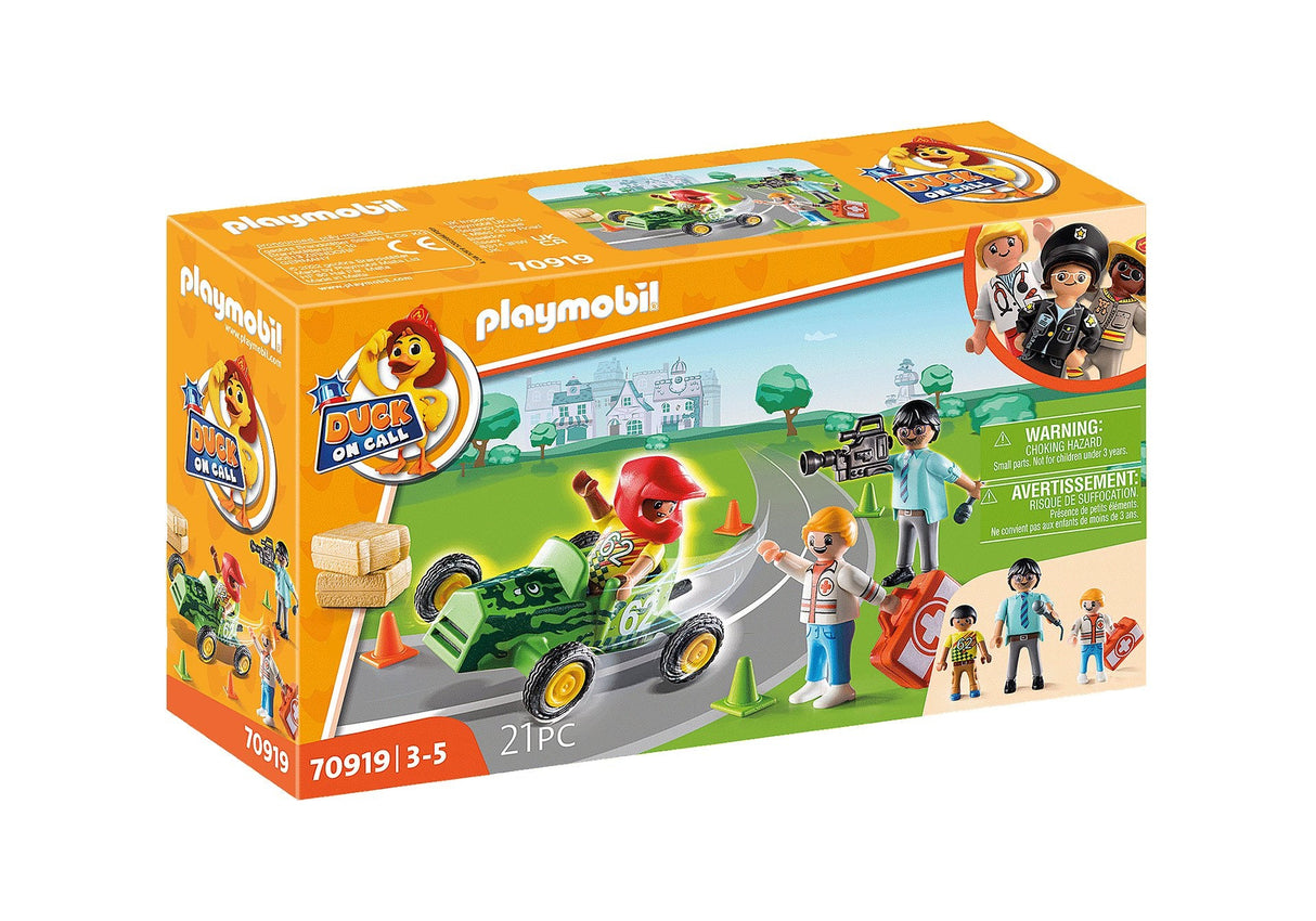 Playmobil 70919 Duck On Call Accion Ambulancia Ayuda Al Piloto De Carreras