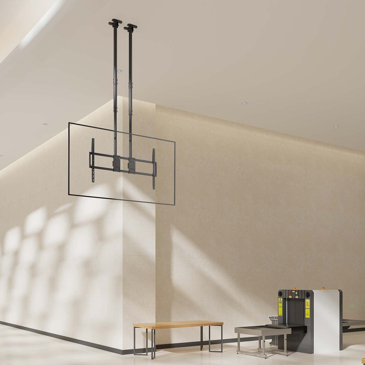 Aisens Soporte De Techo Pro Inclinable, Extensible Y Nivelable Para Monitor/Tv 120kg De 60-120, Negro