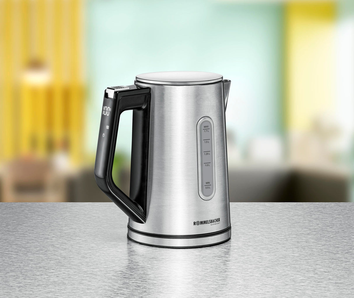 Hervidor Rommelsbacher Sunny Wk 3000 (Acero Inoxidable/Negro, 3.000 W, 1,7 Litros)