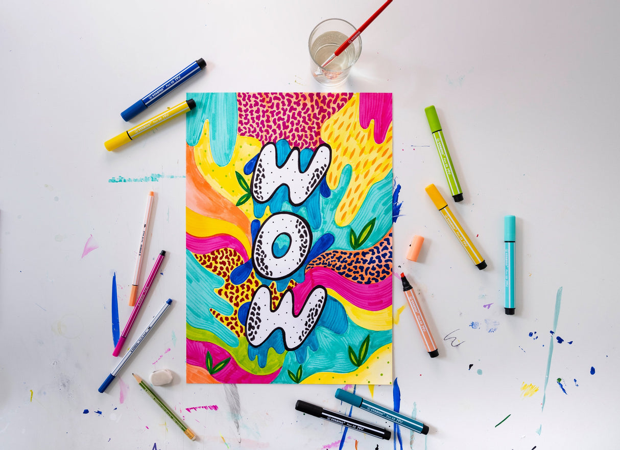 Stabilo Pen 68 Max Arty Pack De 4 Rotuladores - Punta De Fibra Biselada - Trazo Entre 1-5mm Aprox. - Tinta A Base De