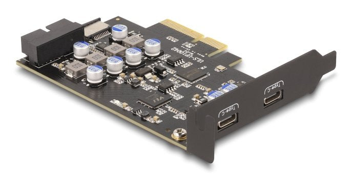 Delock 90345 Tarjeta Pci Express X4 A 2 X Usb Type-C Externo + 1 X Usb 10 Gbps Type-E Key A Interno Y 1 X 19 Pines Usb Cabezal De Pin Macho - Factor De Forma De Perfil Bajo
