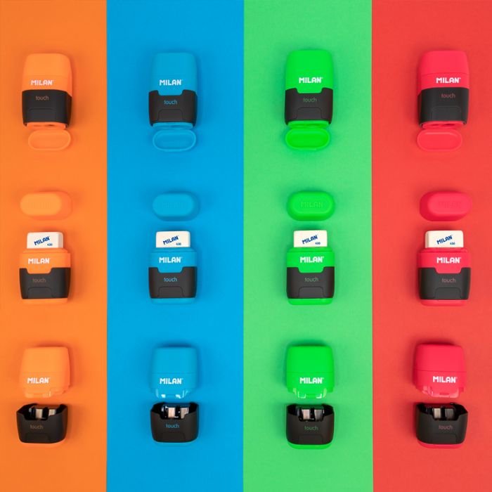 Caja De Afilaborras Milan Compact Touch Dúo/ 16 Unidades/ Colores Surtidos