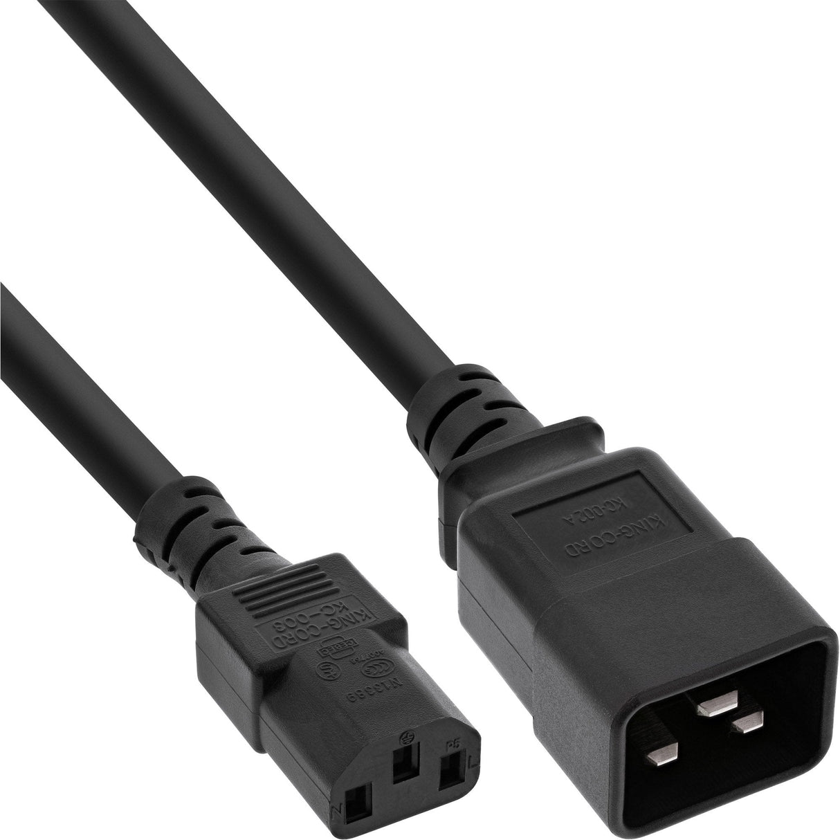 Adaptador De Corriente Inline, Iec-60320 C20 A C13, 3x1,5mm², Máx. 10a, Negro, 2m