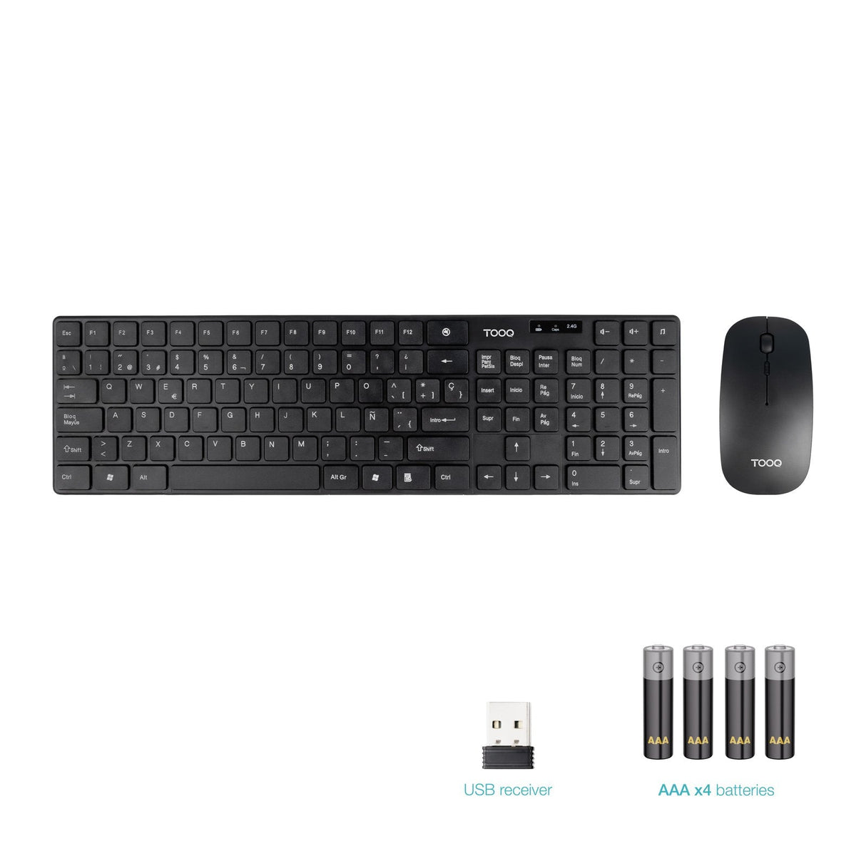 Teclado Y Ratón Inalámbricos Tooq Tqkmw-3102-B