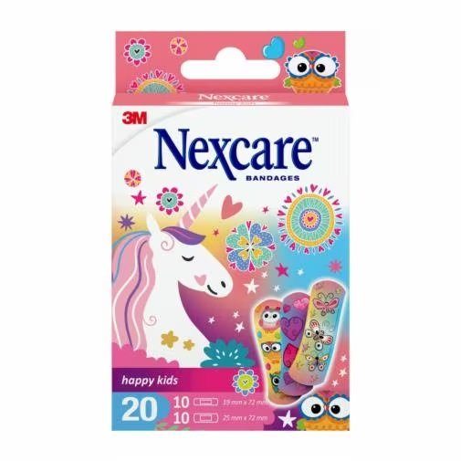 Nexcare Happy Kids Magic Pack De 20 Apositos Surtidos - Transpirables - Para Pieles Delicadas - Estampado Infantil