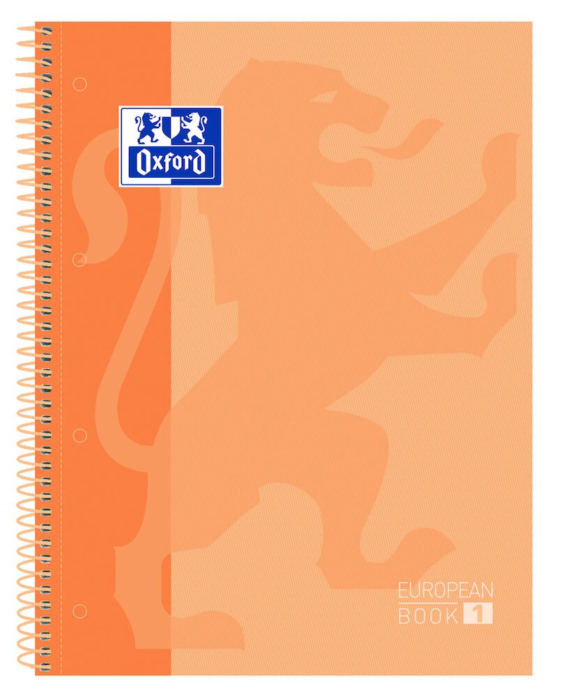 Oxford Cuaderno Europeanbook 1 School Classic Microperforado 80 Hojas 5x5 Tapas Extraduras A4+ Melocoton -5u-