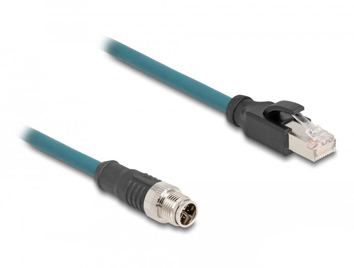Delock Cable De Red M12 X-Kodiert 8 Pin Macho A Rj45 Macho 50 Cm