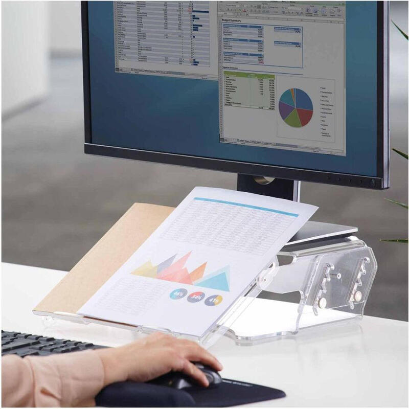 Fellowes Clarity Soporte Para Portatil - Ajustable En 6 Alturas - Plataforma Con Ranuras - Hasta 6kg - Color